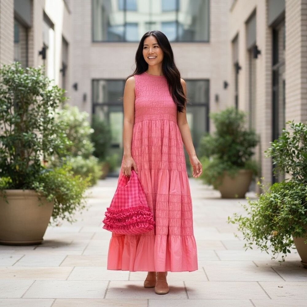 Baggu x Molly Goddard Limited Edition Frilly Ruffle Baby Bag - Pink Gingham
